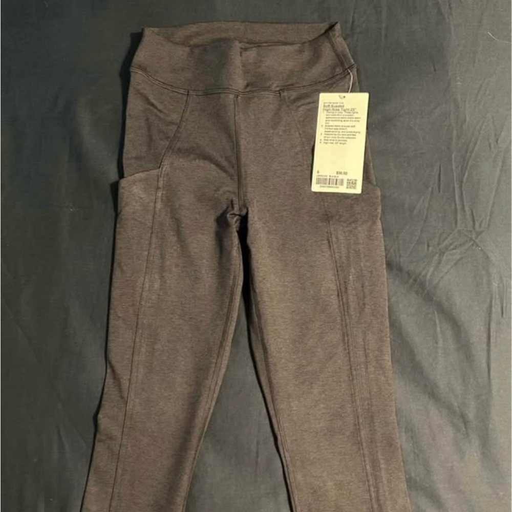 Lululemon Athletica Soft Sueded High-Rise Tights in Charcoal